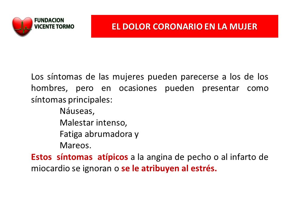 Sintomas de angina de pecho en mujeres